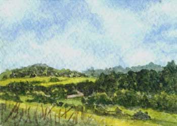 "Richland Center Countryside" by Sherry Ackerman, Cottage Grove WI - Watercolor - SOLD
